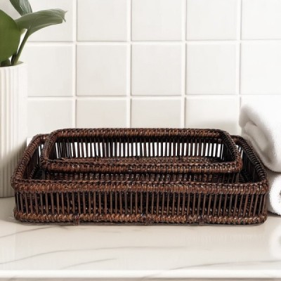 2019-001-992 -  BAMBOO & RATTAN SET OF 2 PURFUME TRAYS DIRECT FROM FACTORY EXPORTER IN ASIA TO IMPORTERS