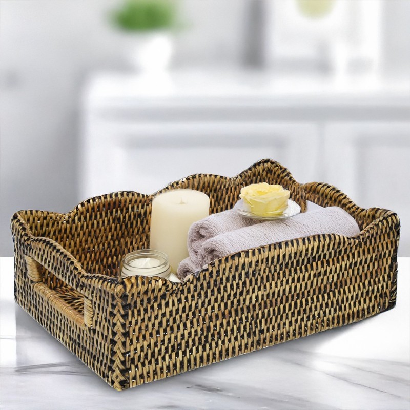 RATTAN ISLAND - TALL LAUNDRY BASKET WITH LEATHER HANDLES DIRECT FROM ...