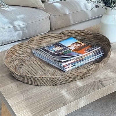 2014-001-0422 - RATTAN SCALLOPED DRINKS TRAY DIRECT FROM FACTORY EXPORTER IN ASIA TO IMPORTERS 2014-001-0422 - RATTAN SCALLOPED DRINKS TRAY DIRECT FROM FACTORY EXPORTER IN ASIA TO IMPORTERS