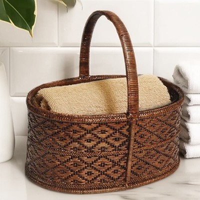 2013-012-0219 -  RATTAN OVAL PICNIC BASKET  WITH HANDLE DIRECT FROM FACTORY EXPORTER IN ASIA TO IMPORTERS