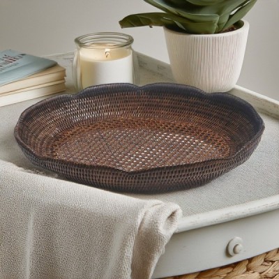 2013-012-0292 -  RATTAN FLOWER OVAL TRAY DIRECT FROM FACTORY EXPORTER IN ASIA TO IMPORTERS