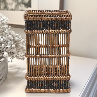 2020-09-1525 - RATTAN SQUARE WRITING HOLDER WITH BLACK DIAMOND DIRECT FROM FACTORY EXPORTER IN ASIA TO IMPORTERS 2020-09-1525 - RATTAN SQUARE WRITING HOLDER WITH BLACK DIAMOND DIRECT FROM FACTORY EXPORTER IN ASIA TO IMPORTERS