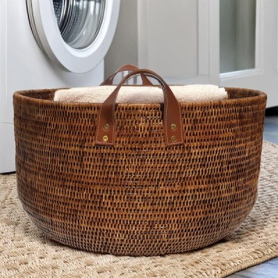 2018-001-429 - LAUNDRY BASKET WITH LEATHER HANDLES DIRECT FROM FACTORY EXPORTER IN ASIA TO IMPORTERS 2018-001-429 - LAUNDRY BASKET WITH LEATHER HANDLES DIRECT FROM FACTORY EXPORTER IN ASIA TO IMPORTERS