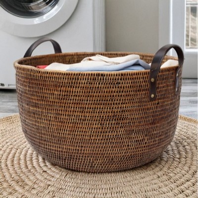 2023-01-1966 - RATTAN TOWEL DROP WITH LEATHER HANDLES DIRECT FROM FACTORY EXPORTER IN ASIA TO IMPORTERS 2023-01-1966 - RATTAN TOWEL DROP WITH LEATHER HANDLES DIRECT FROM FACTORY EXPORTER IN ASIA TO IMPORTERS